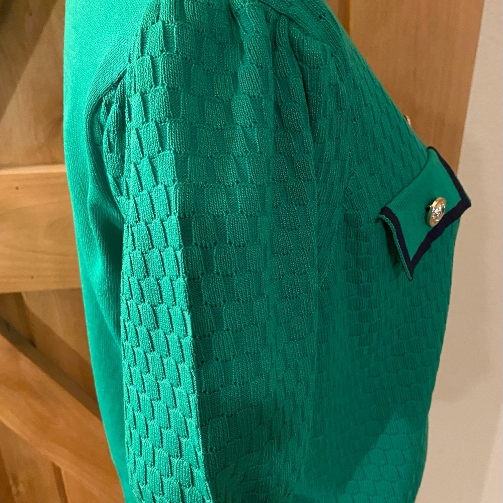 Nanette Lepore Green Button Down Short Sleeve Top - Picture 2 of 4